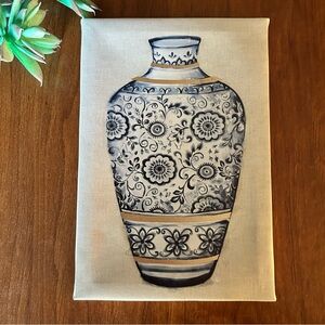 💙Blue & White Vase Canvas Framed Wall Art